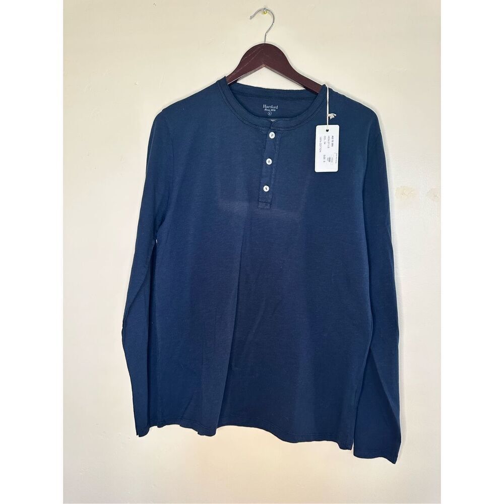 🌊 Hartford Men’s Navy Blue Henley Size Small